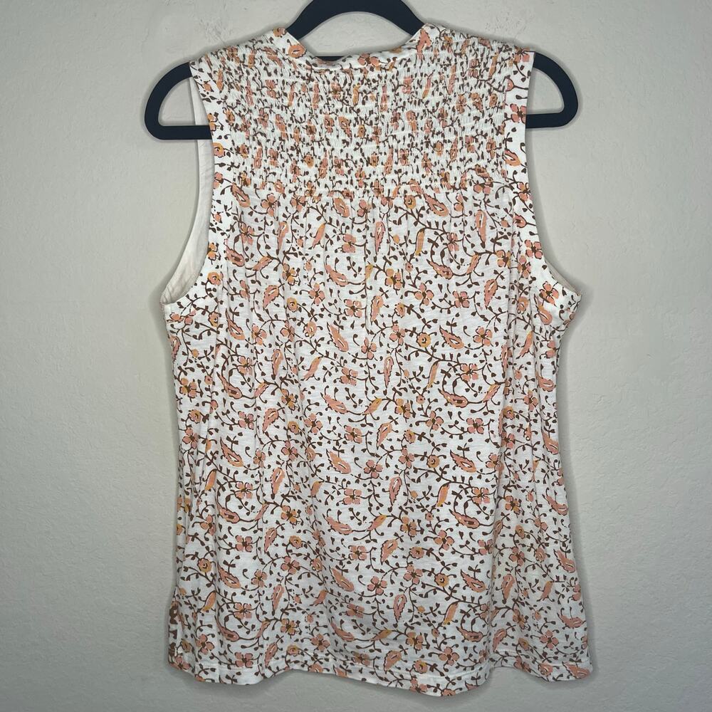 Lucky Brand Cream Floral Sleeveless Tank Top - Size S - Picture 4 of 4